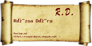 Rózsa Dóra névjegykártya